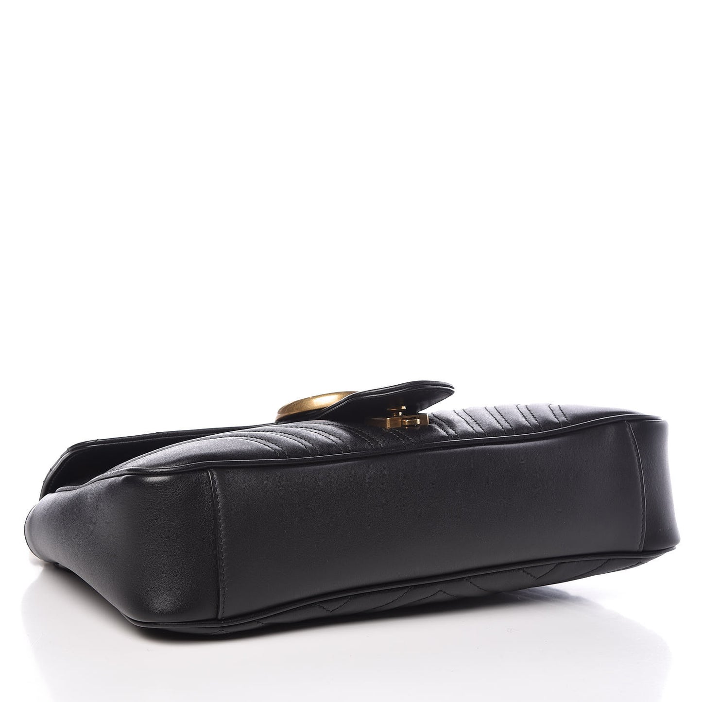 Calfskin Matelasse Medium GG Marmont Shoulder Bag Black