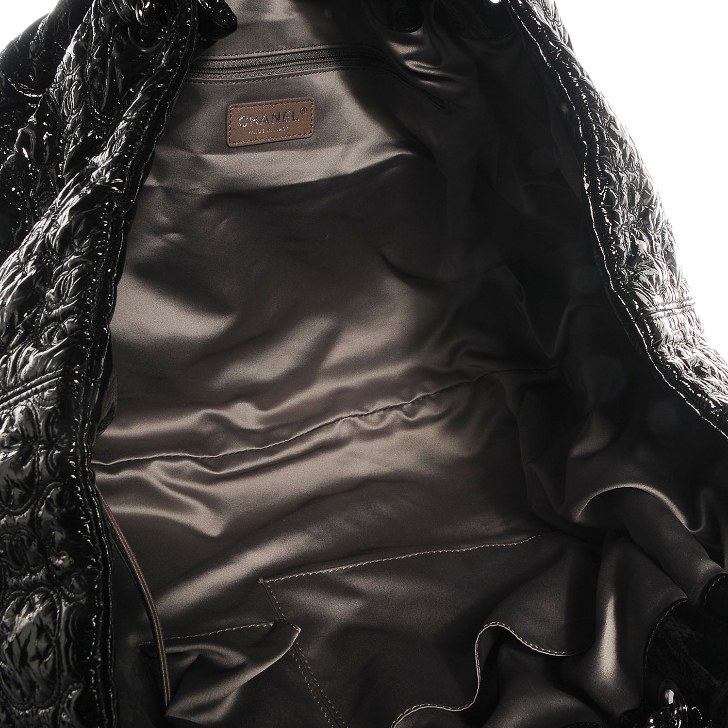 Chanel Vinyl Graphic Edge Tote Black 5 of 7