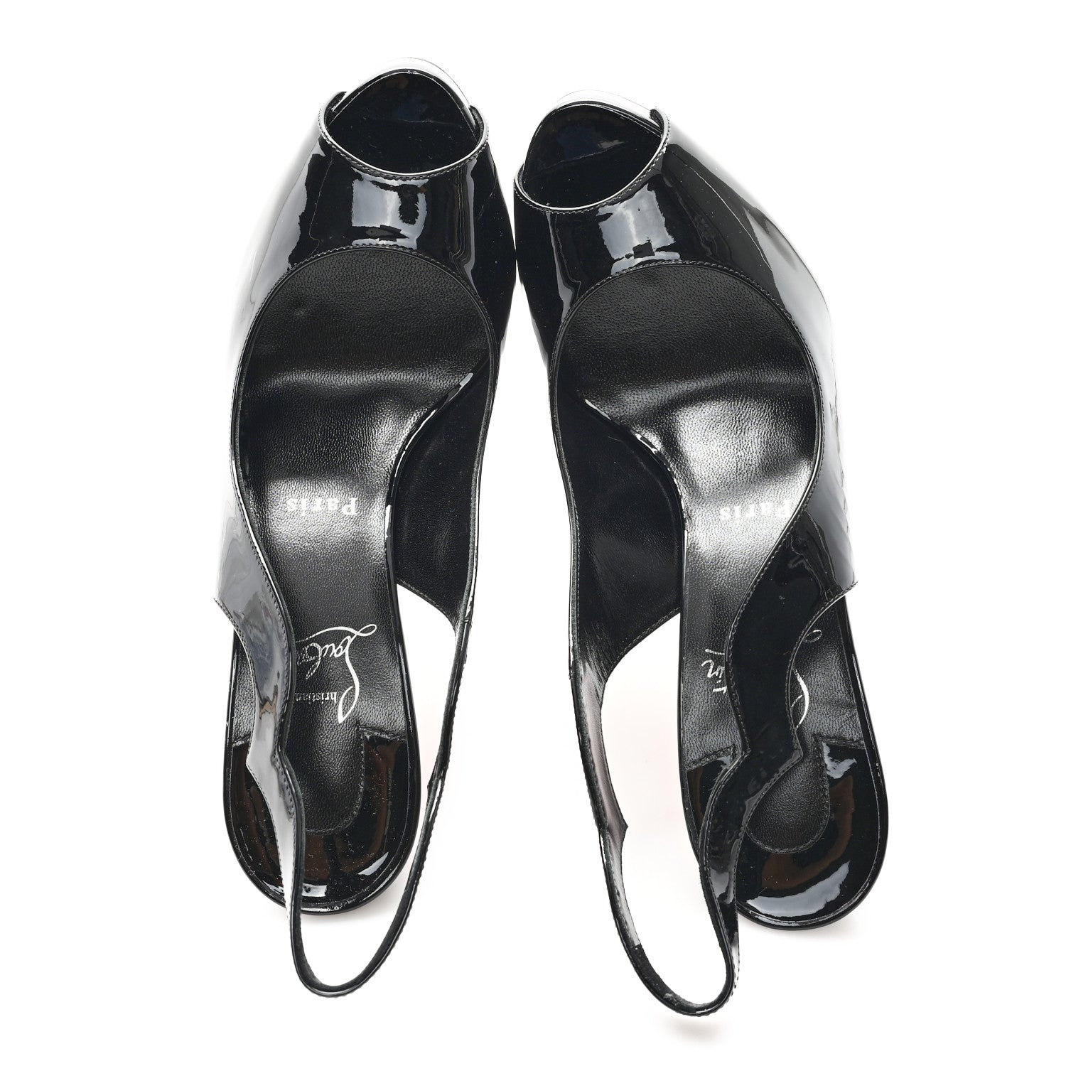 Christian Louboutin Patent Hot Chick Slingback Alta 100 Pumps 39 Black 2 of 9