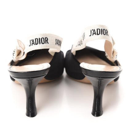 Christian Dior Velvet Ribbon J'Adoir Slingback 65mm Pumps 38.5 Black 5 of 9