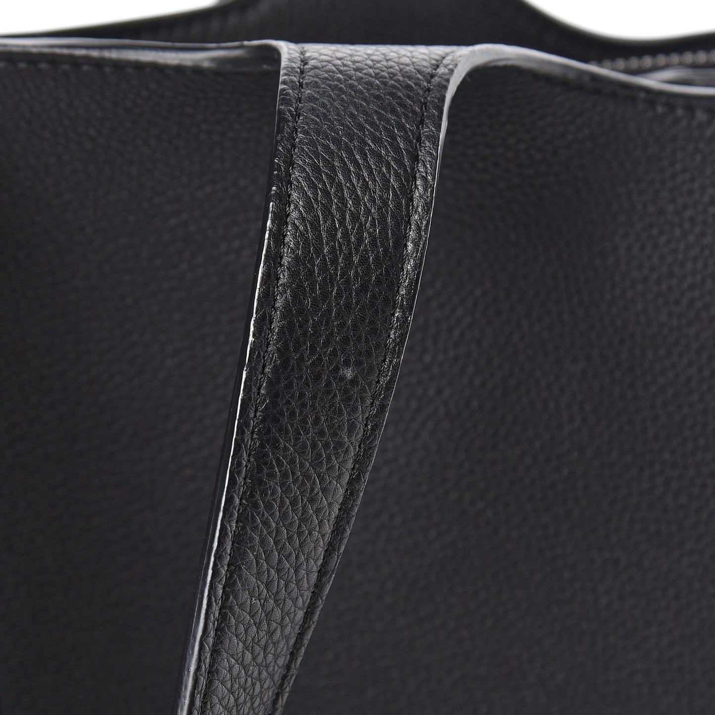Baby Grained Calfskin Medium Tri-Fold Bag Black