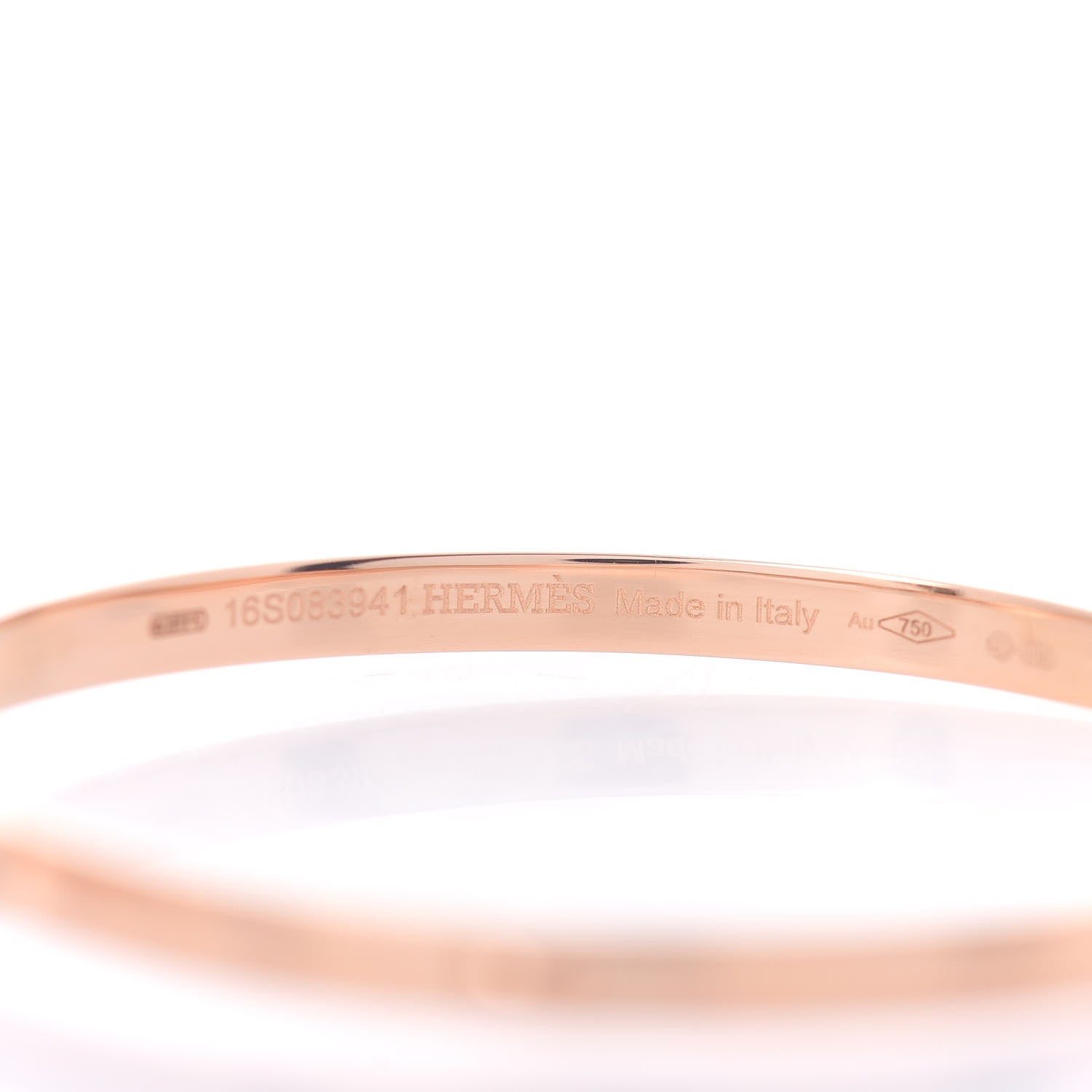 Hermes 18K Rose Gold Mini Clous Hoop Earrings 4 of 5