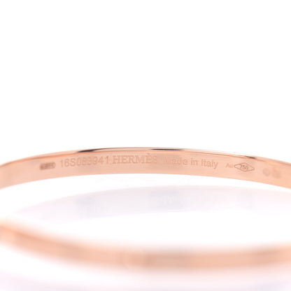 Hermes 18K Rose Gold Mini Clous Hoop Earrings 4 of 5