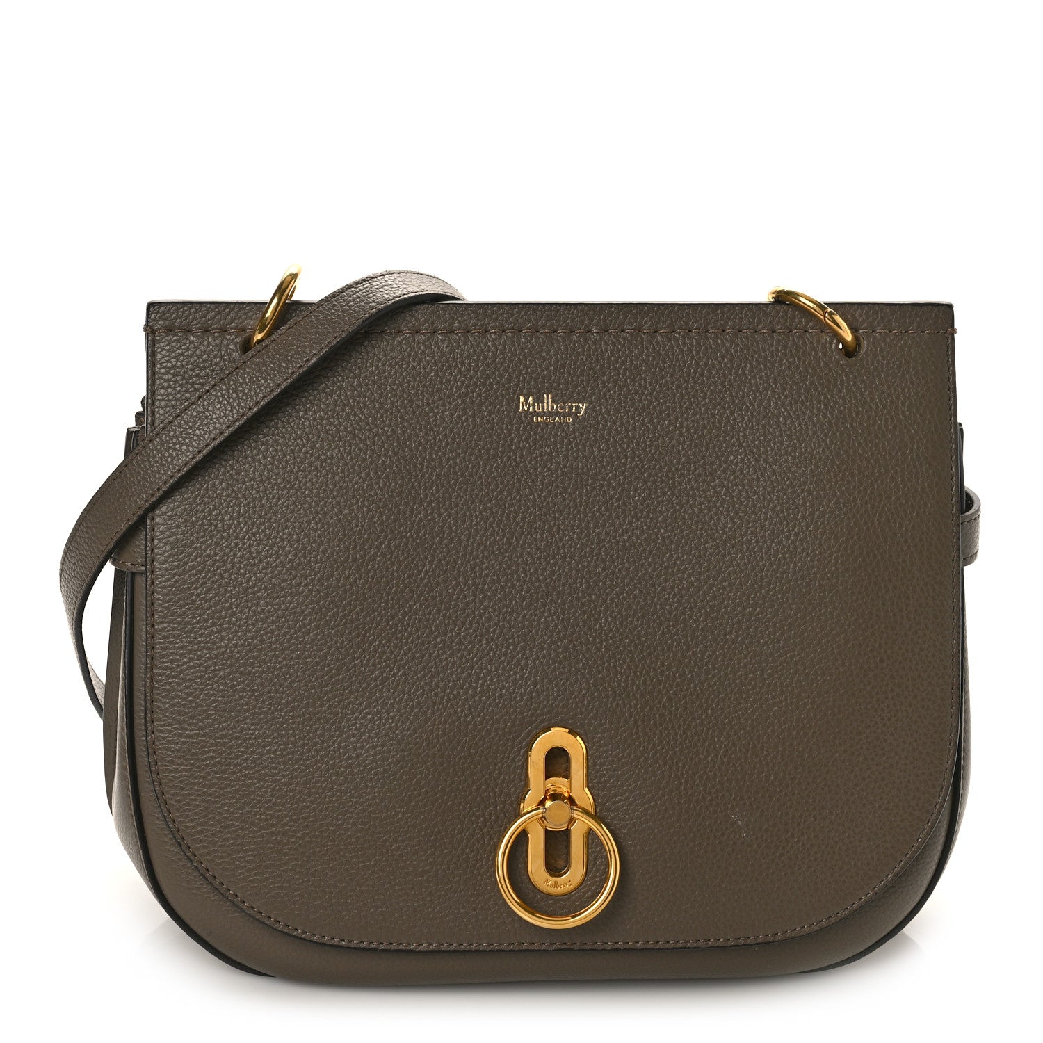 Mulberry Small Classic Grain Calfskin Amberley Satchel Solid Grey 1 of 9