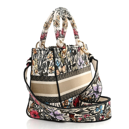 Christian Dior Canvas Embroidered Mille Fleurs Medium Lady D-Lite Multicolor 3 of 12