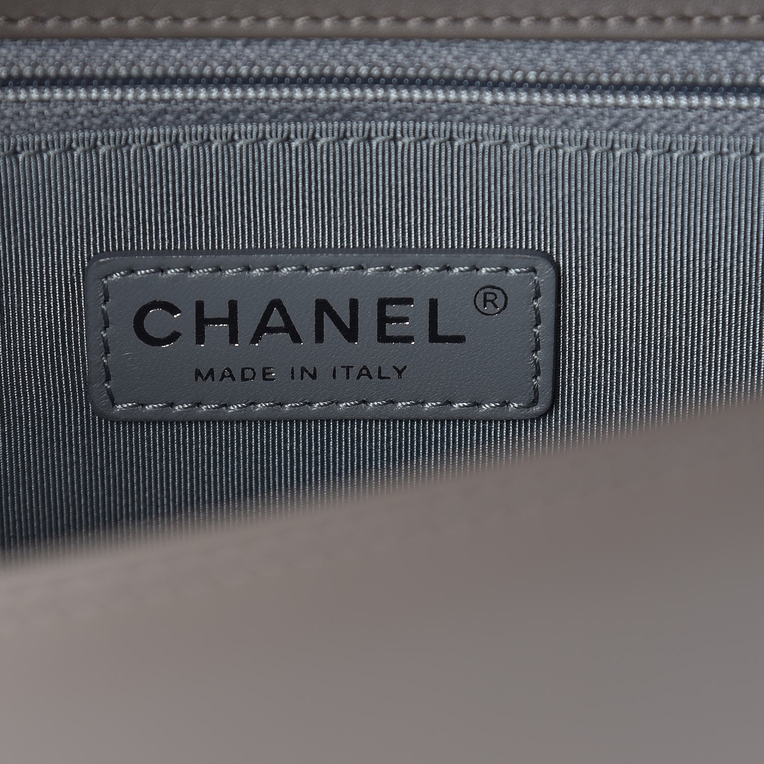 Chanel Calfskin Chevron Quilted Large Boy Flap Grey 8 of 10