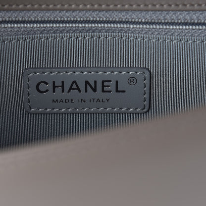 Chanel Calfskin Chevron Quilted Large Boy Flap Grey 8 of 10