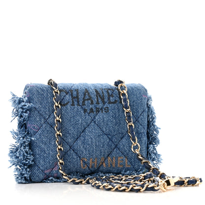 Chanel Denim Quilted Denim Mood Belt Bag Blue Multicolor 3 of 10