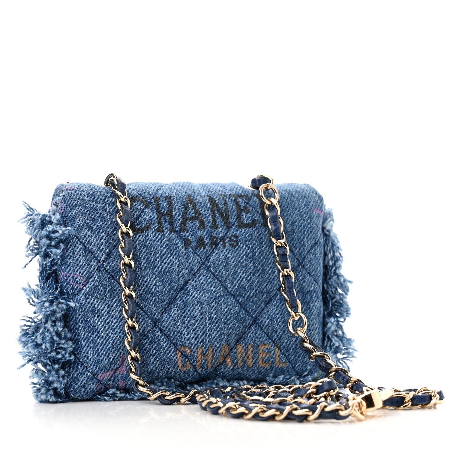Chanel Denim Quilted Denim Mood Belt Bag Blue Multicolor 3 of 10