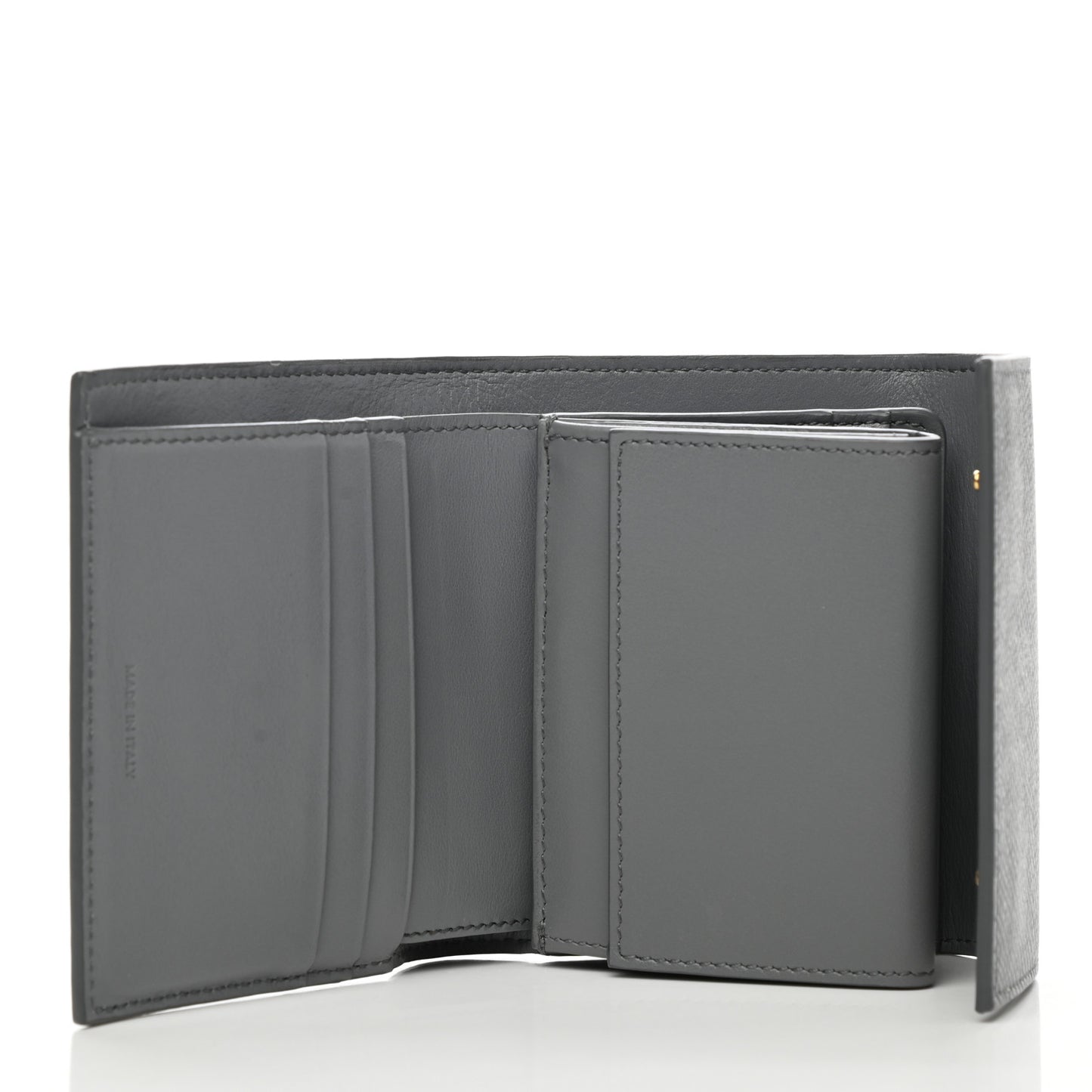 Grained Calfskin Small Multifunction Folded Wallet Kohl