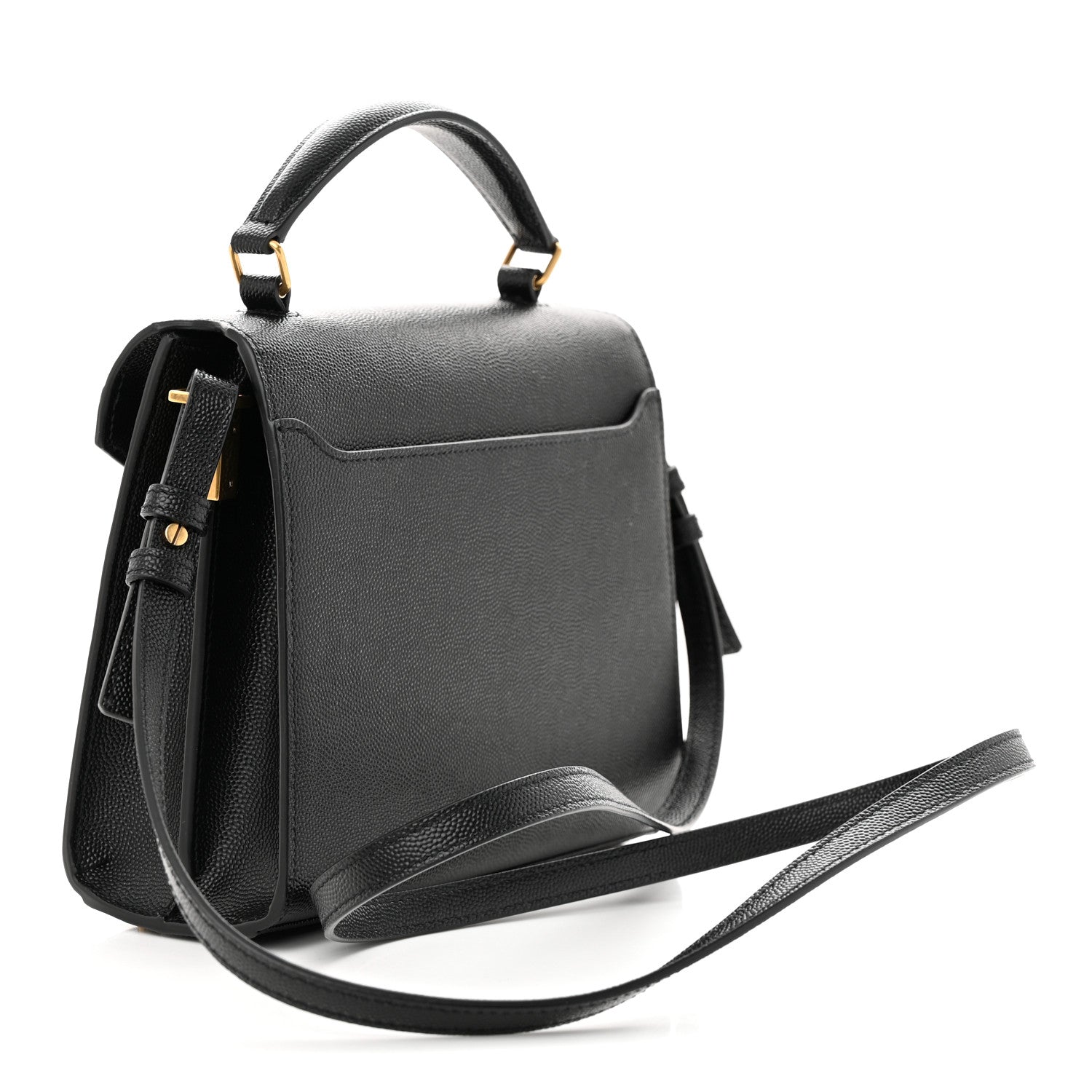 Saint Laurent Grain de Poudre Mini Classic Monogram Cassandra Top Handle Black 3 of 10