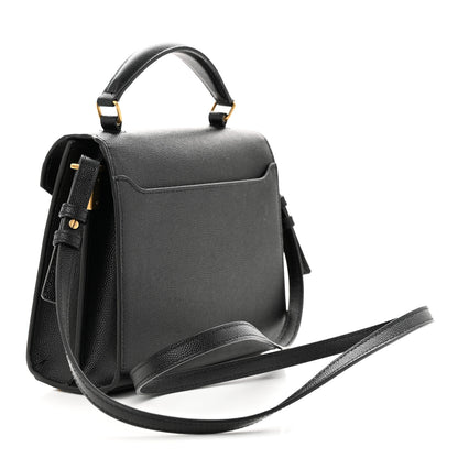 Saint Laurent Grain de Poudre Mini Classic Monogram Cassandra Top Handle Black 3 of 10
