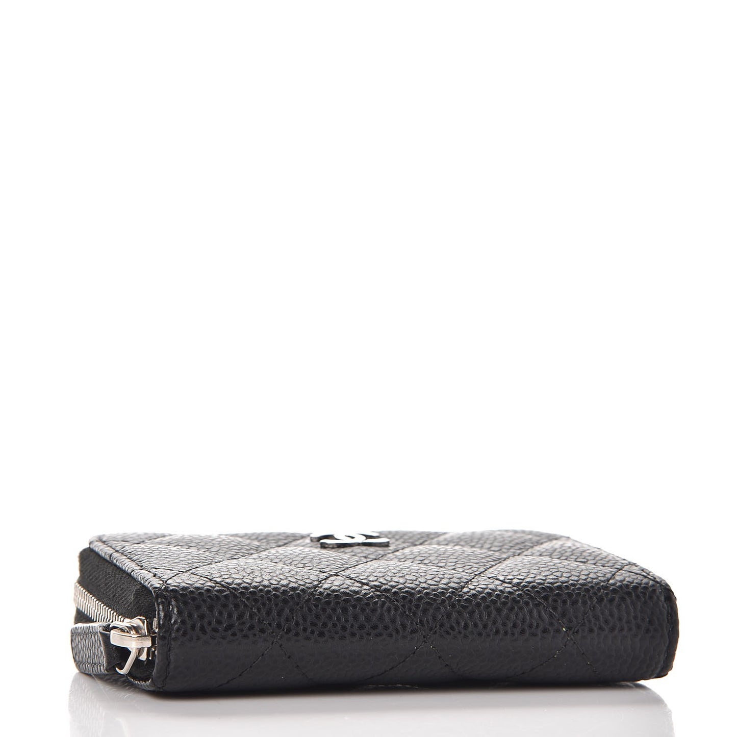 Caviar Quilted Zip Coin Purse Black