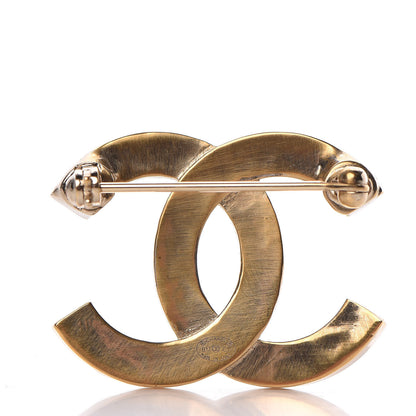 Chanel Baguette Crystal Quilted CC Brooch Gold 3 of 4