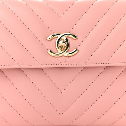 Chanel Lambskin Chevron Quilted Small Trendy CC Dual Handle Flap Bag Light Pink 8 of 10