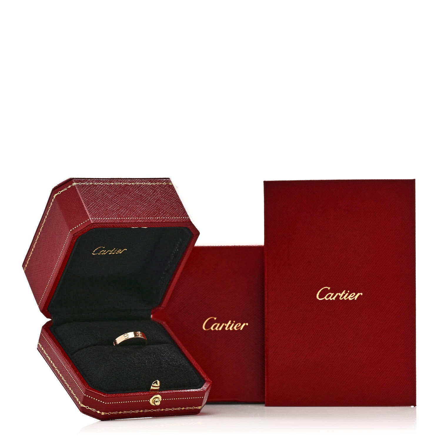 Cartier 18K Yellow Gold Diamond 4mm LOVE Wedding Band Ring 54 6.75 5 of 5