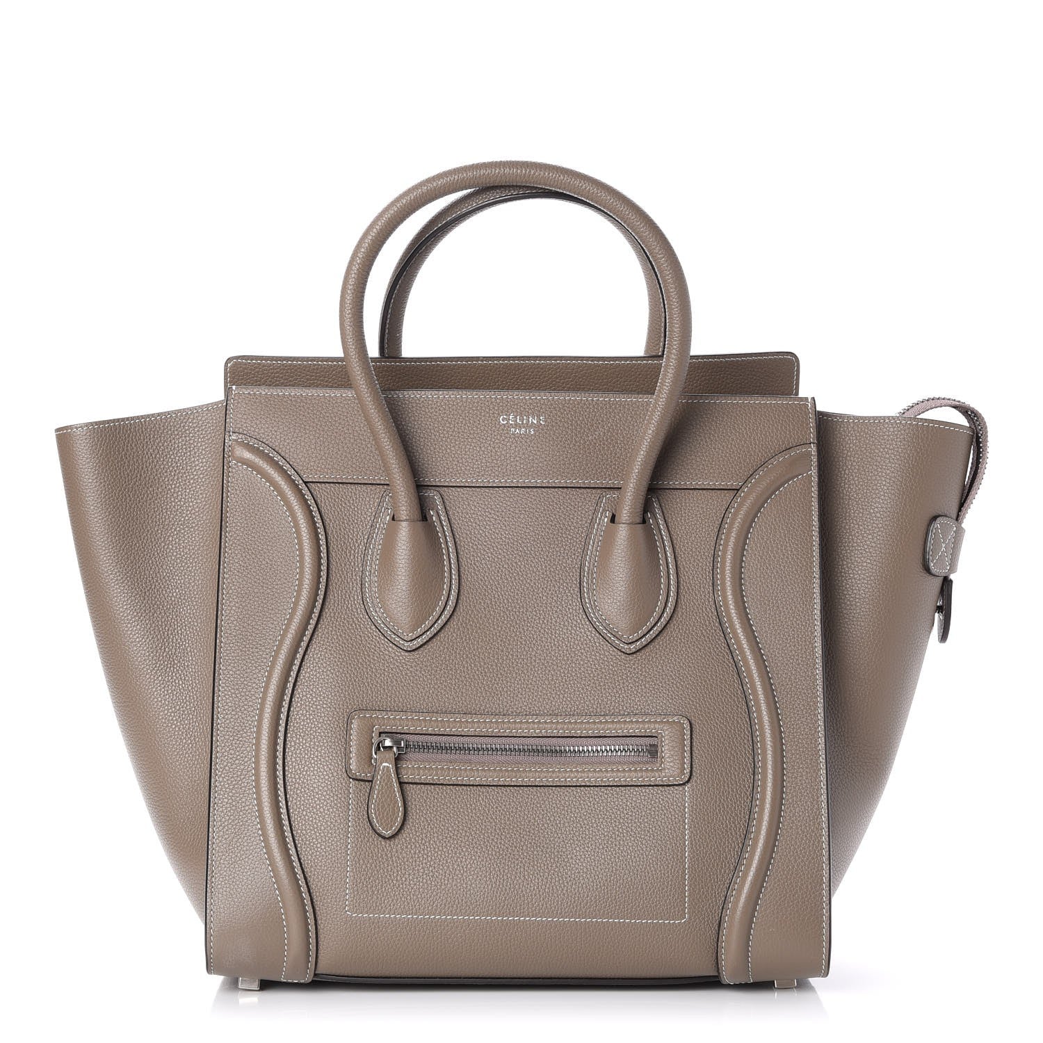 Celine Drummed Calfskin Mini Luggage Souris 1 of 7