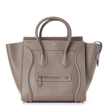 Celine Drummed Calfskin Mini Luggage Souris 1 of 7