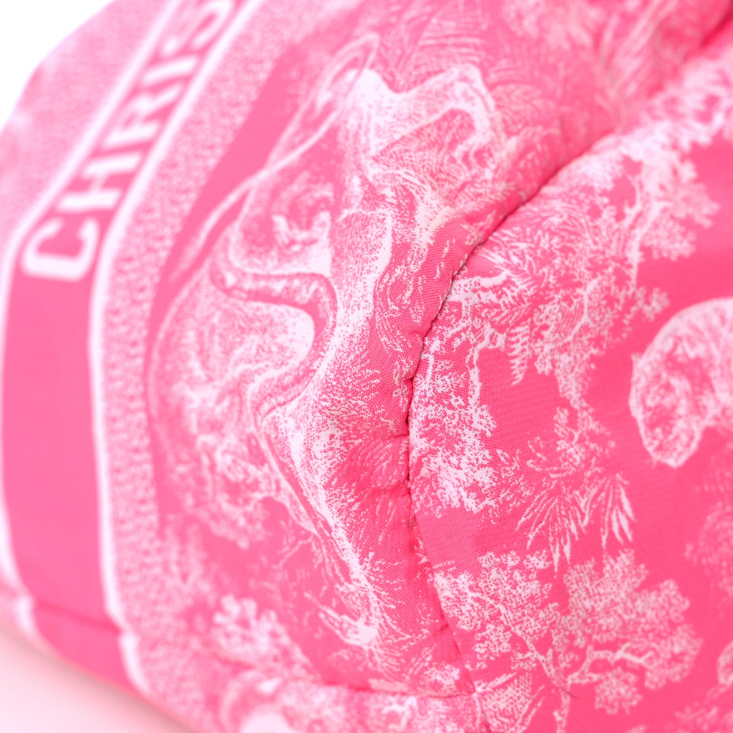 Technical Fabric Embroidered Toile De Jouy DiorTravel Pouch Fuchsia