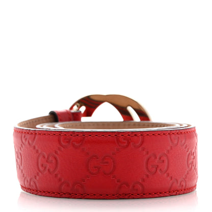 Gucci Guccissima Signature Interlocking G 40mm Belt 90 36 Hibiscus Red 2 of 7