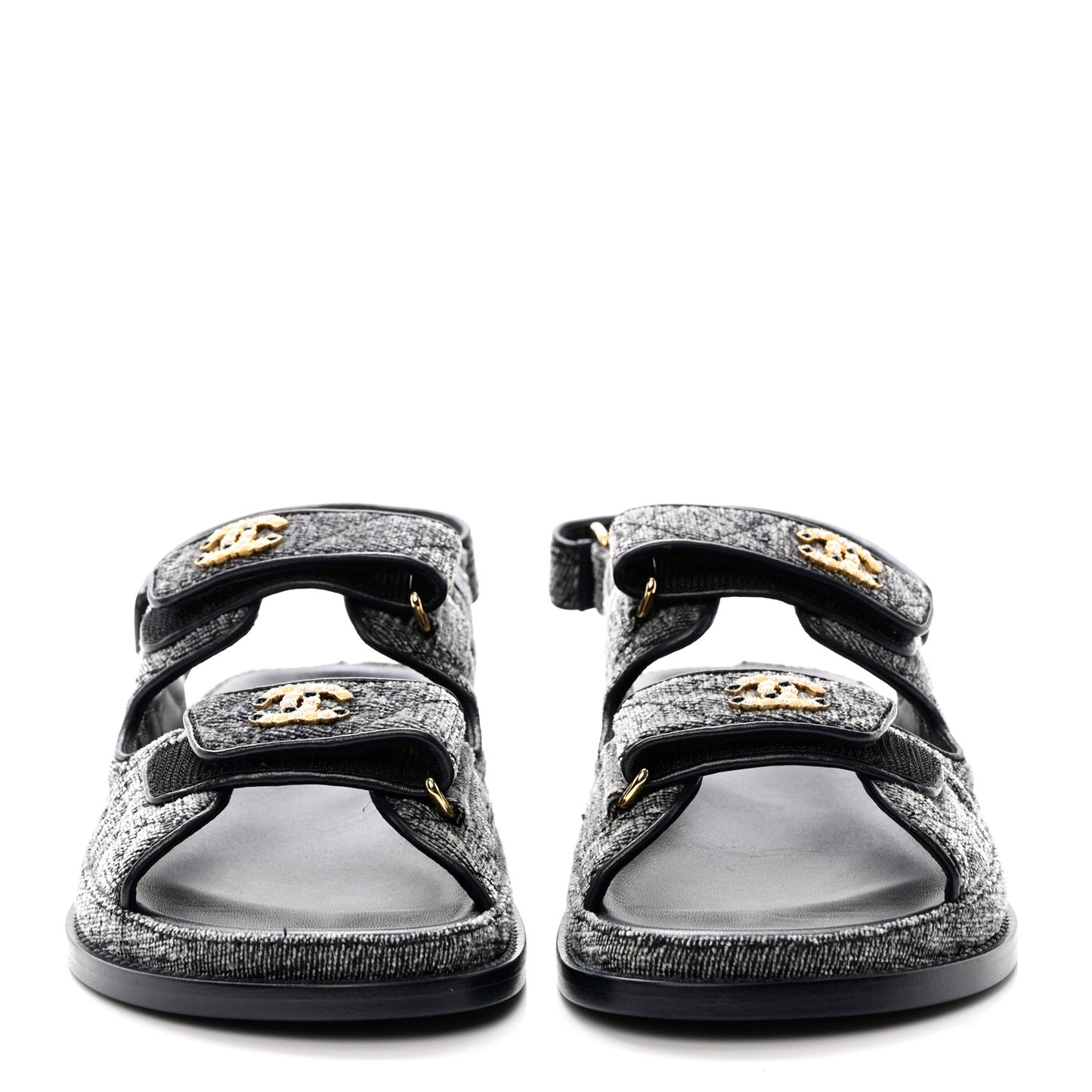 Denim Quilted Dad Sandals 37.5 Grey