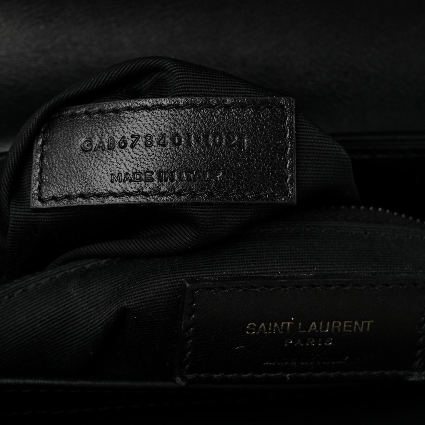 Calfskin Y Quilted Monogram Monochrome Toy Loulou Crossbody Bag Black