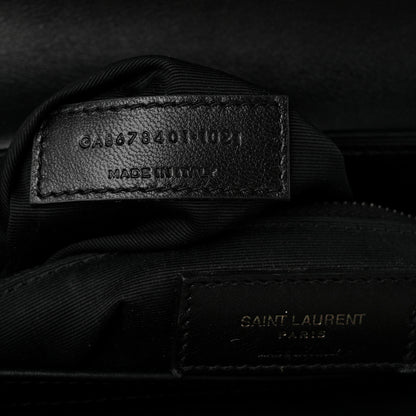 Saint Laurent Calfskin Y Quilted Monogram Monochrome Toy Loulou Crossbody Bag Black 7 of 10