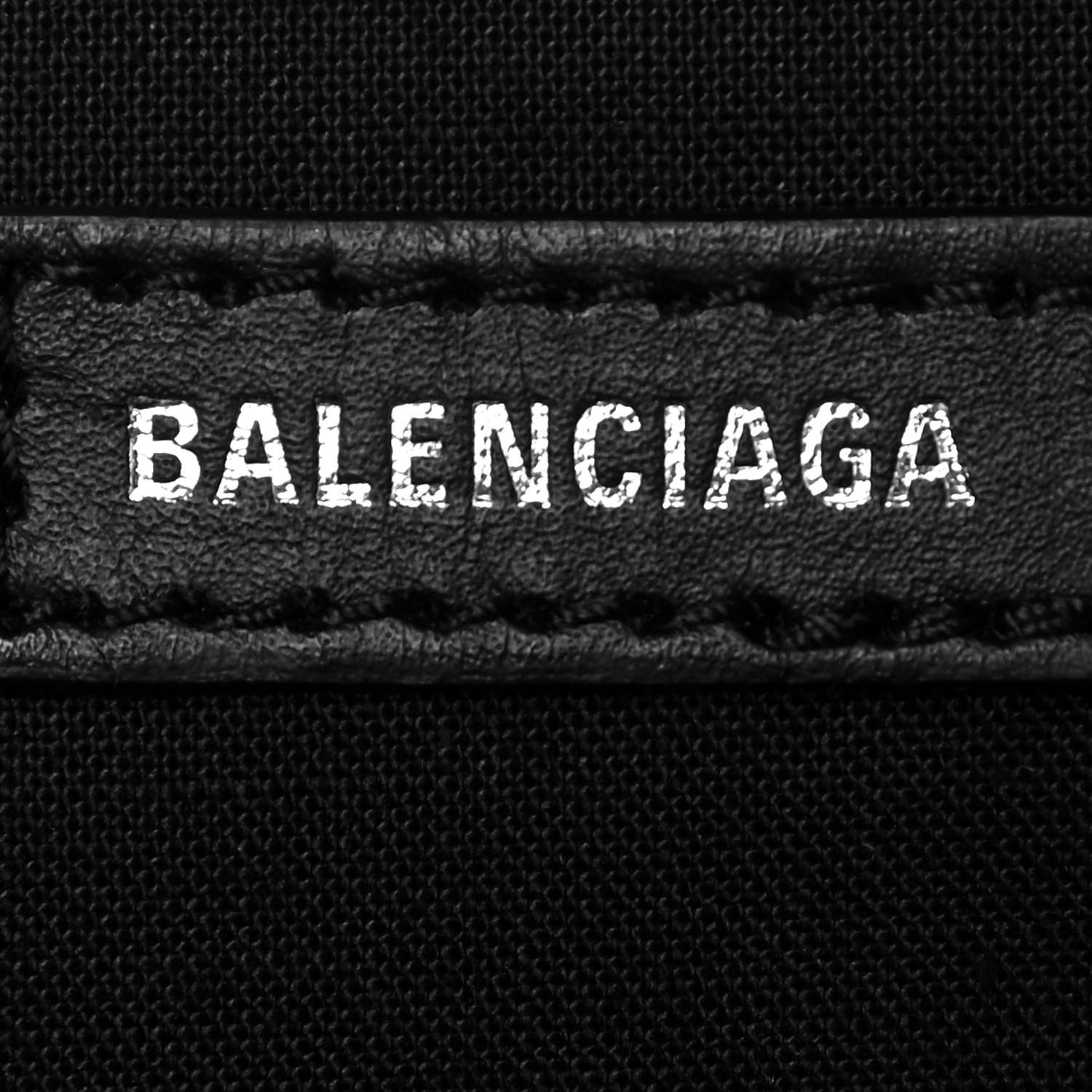 Balenciaga Cotton Canvas Calfskin M Navy Cabas Black White 5 of 10