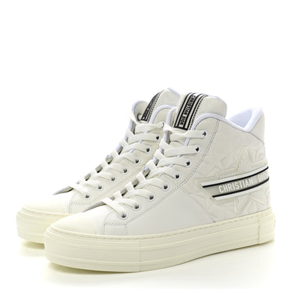 Christian Dior Calfskin Womens Walk'n' Dior Star High Top Sneakers 37 White 3 of 9