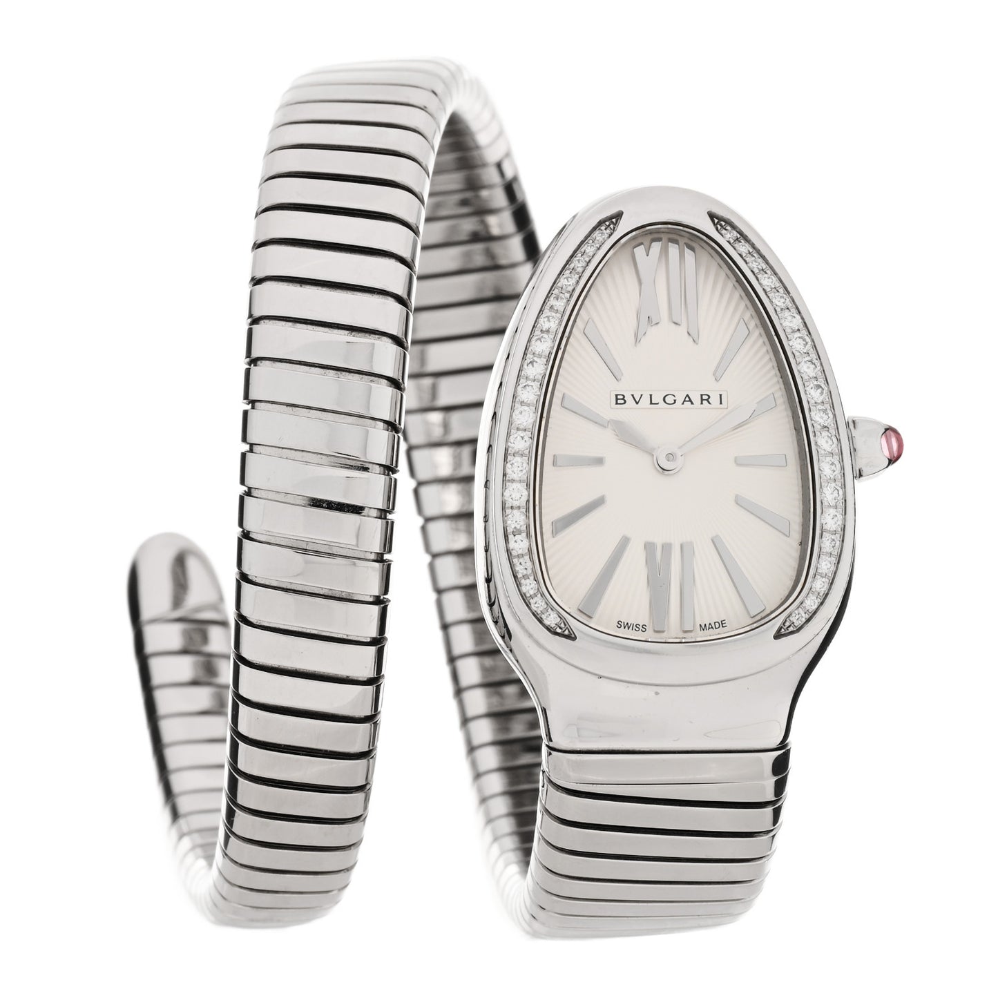 Stainless Steel Diamond Bezel 35mm Serpenti Tubogas Quartz Watch