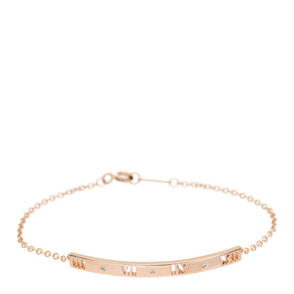 Tiffany 18K Rose Gold Diamond Atlas Bar Pierced Bracelet 1 of 4