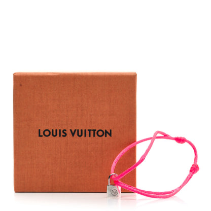 Louis Vuitton X UNICEF Sterling Silver Lockit Bracelet Neon Pink 5 of 5