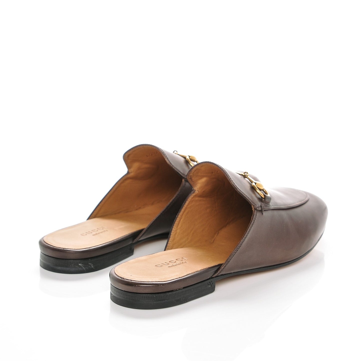 Calfskin Womens Princetown Slippers 38.5 Brown