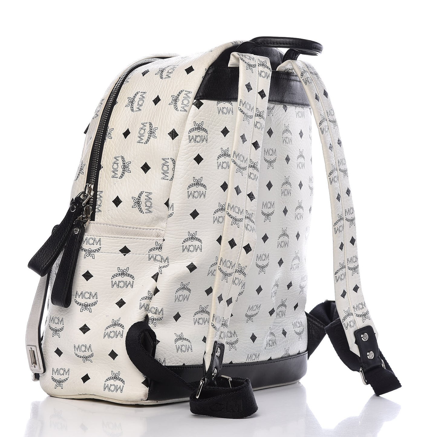 Visetos Studded Medium Dual Stark Backpack White