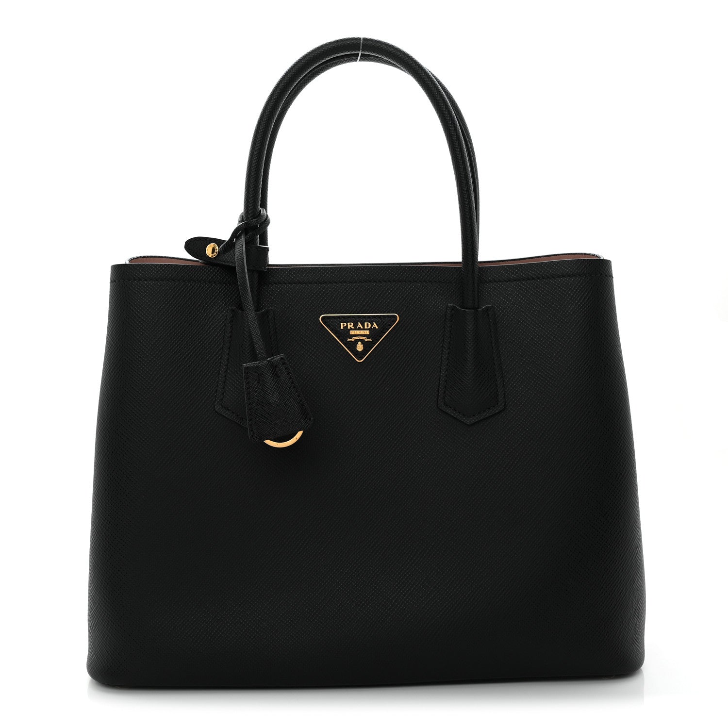 PRADA SAFFIANO CUIR ブラック 美品 Prada Saffiano Cuir Medium Double Bag Black Mughetto 1888670