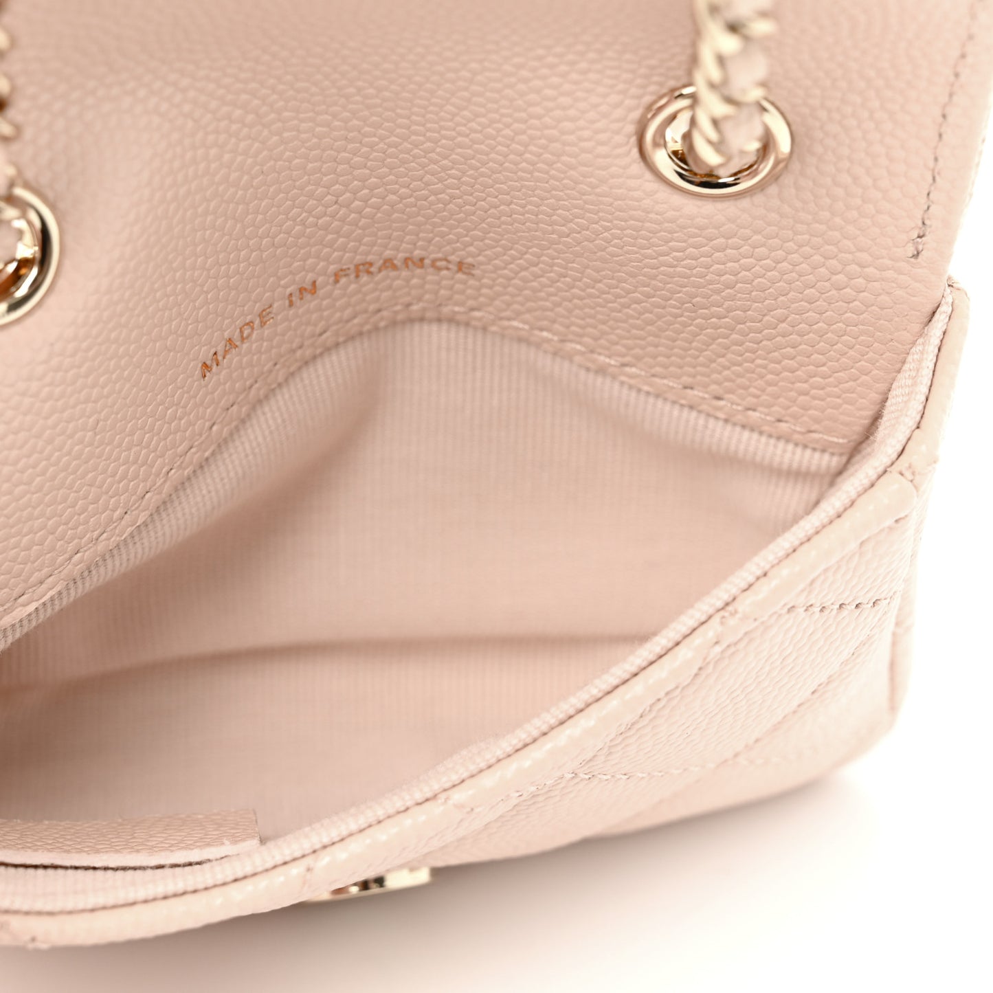 Caviar Quilted Mini Chain Belt Bag Light Beige