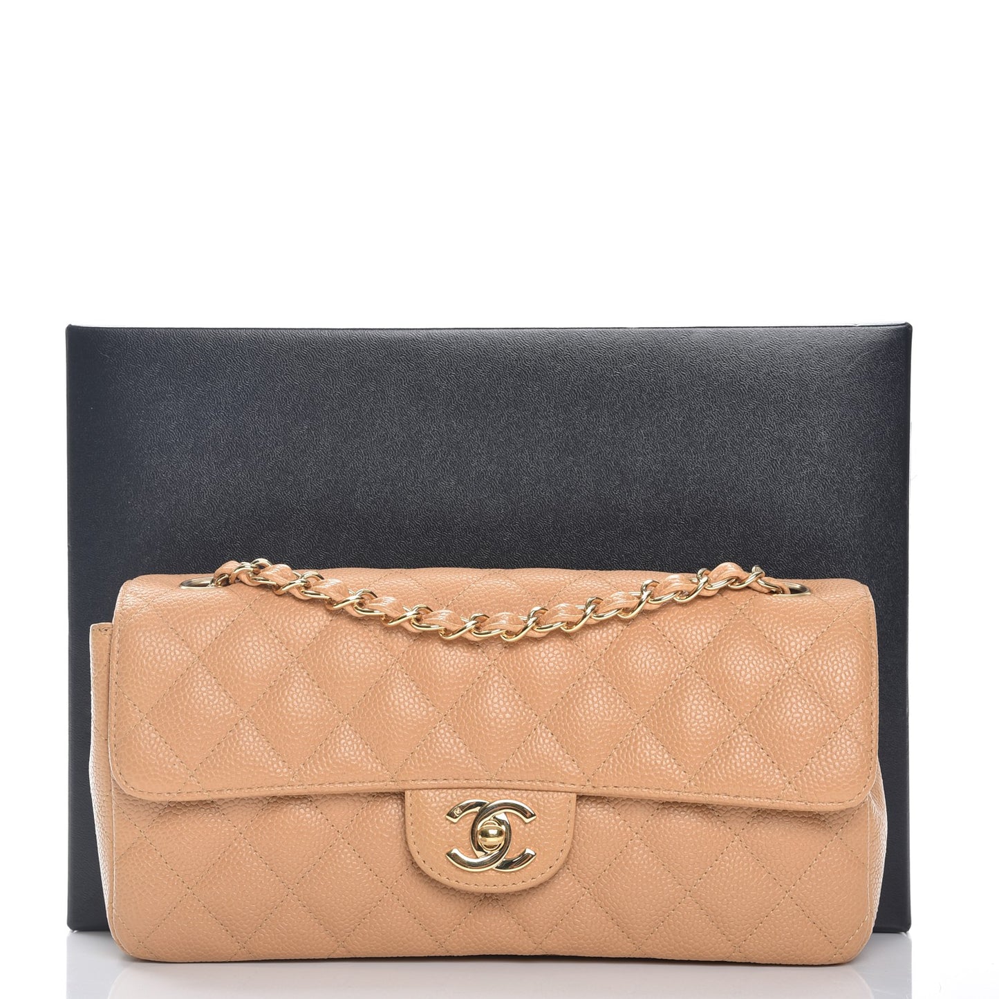Caviar East West Flap Beige