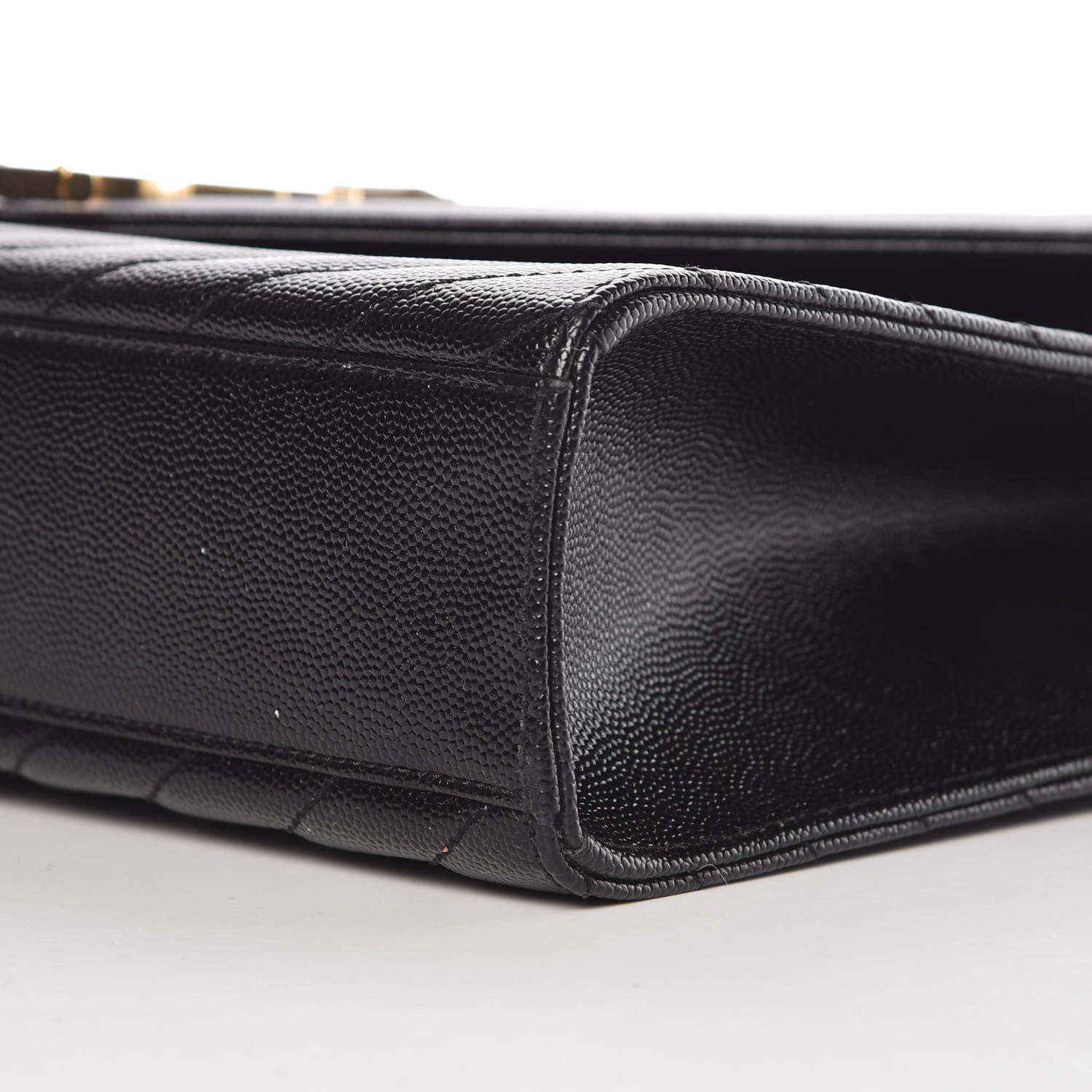 Saint Laurent Grain De Poudre Matelasse Chevron Large Monogram Satchel Black 10 of 10