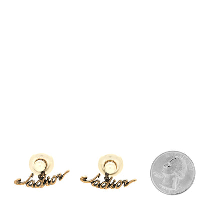 Christian Dior Pearl J'Adior Tribal Earrings Gold 2 of 4