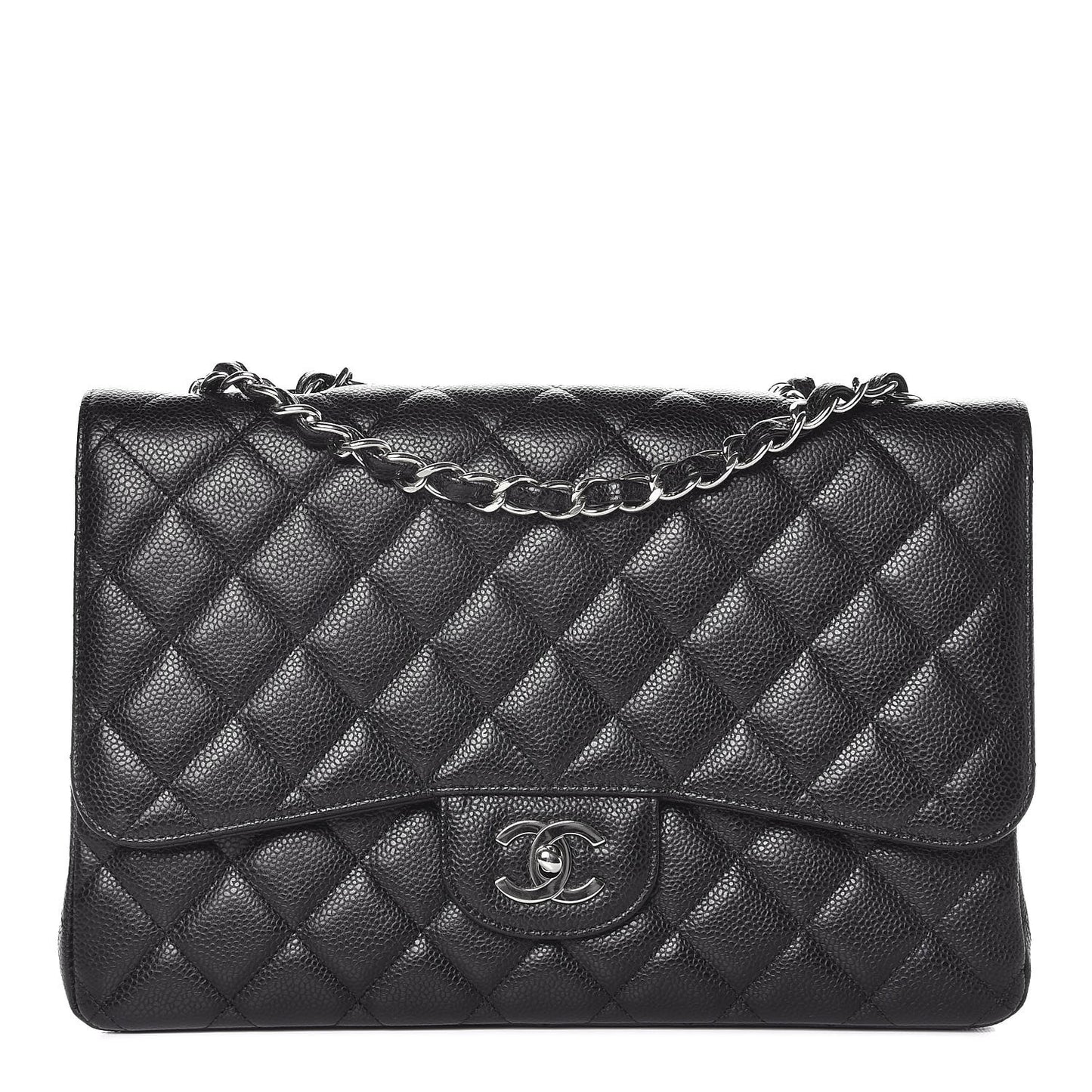 Caviar Quilted Jumbo Single Flap Black