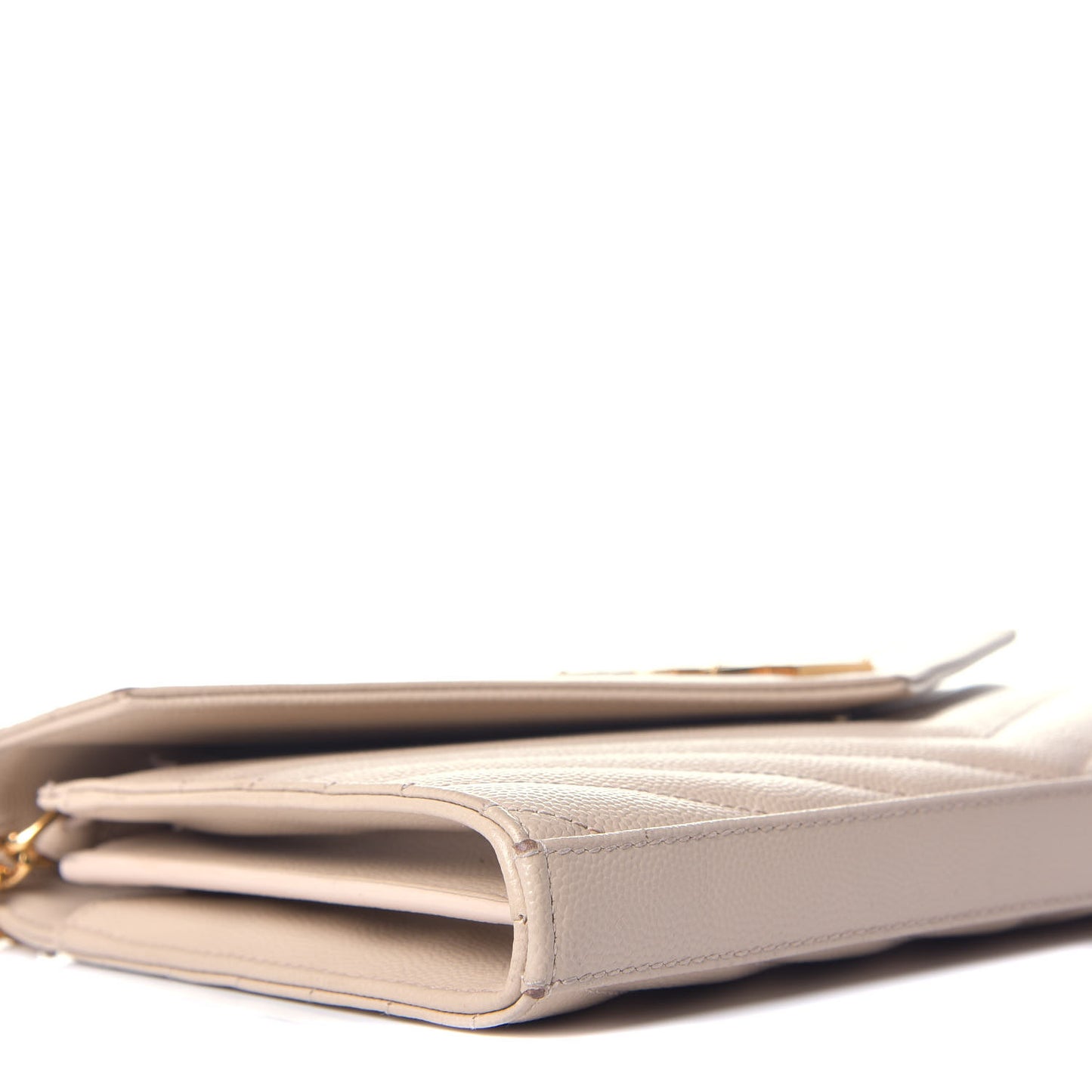 Grain De Poudre Matelasse Chevron Monogram Chain Wallet Nude Powder