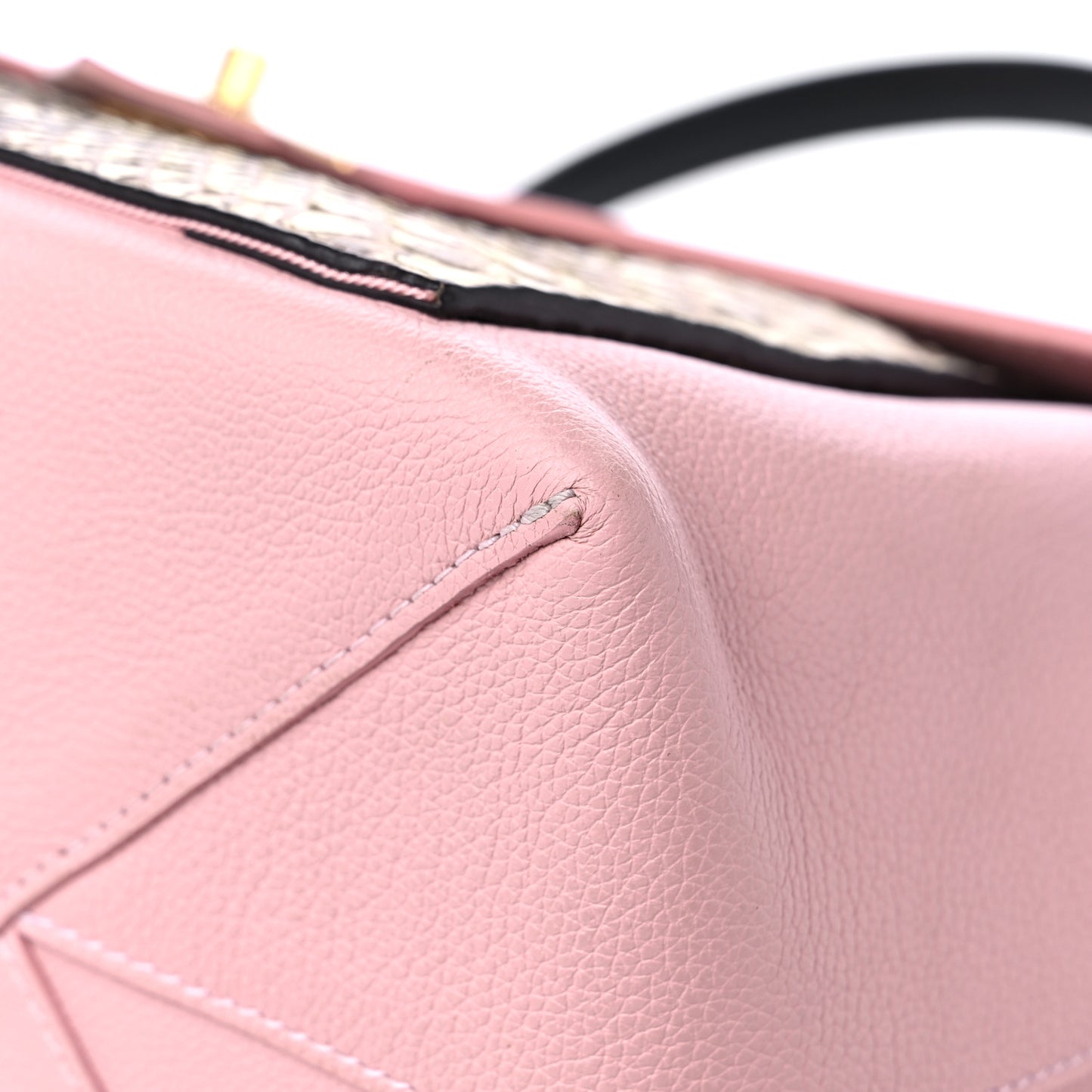 Calfskin Snakeskin Lockme MM Rose Ballerine