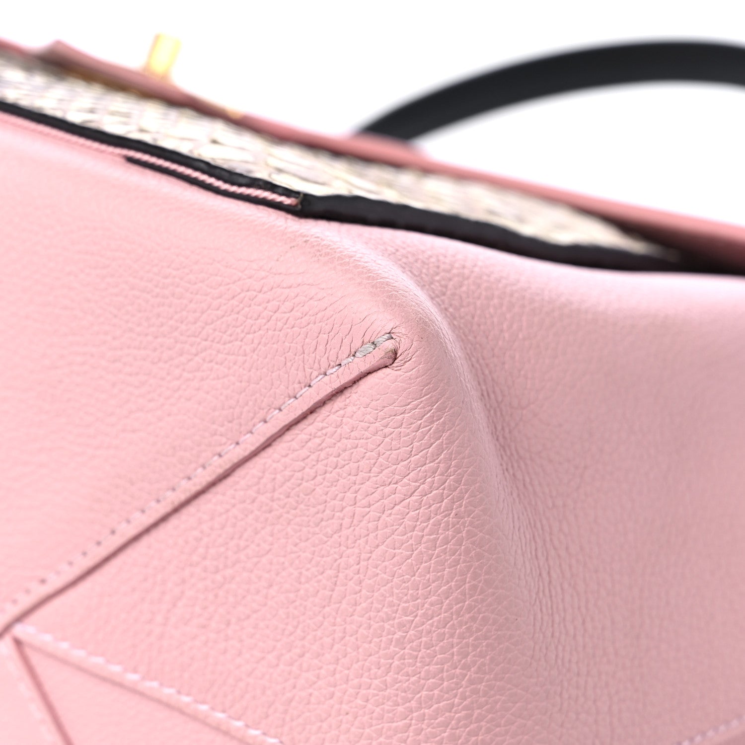Louis Vuitton Calfskin Snakeskin Lockme MM Rose Ballerine 8 of 15