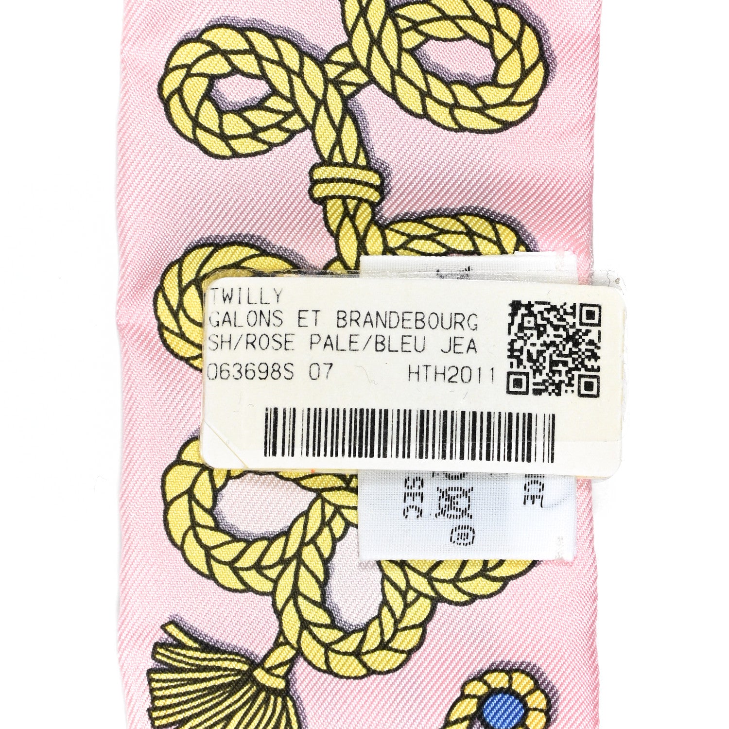 Hermes Silk Galons Et Brandebourg Twilly Rose Pale Bleu Jean 4 of 4