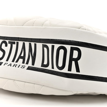 Christian Dior Lambskin Cannage Medium Dior Vibe Hobo Bag White 9 of 13