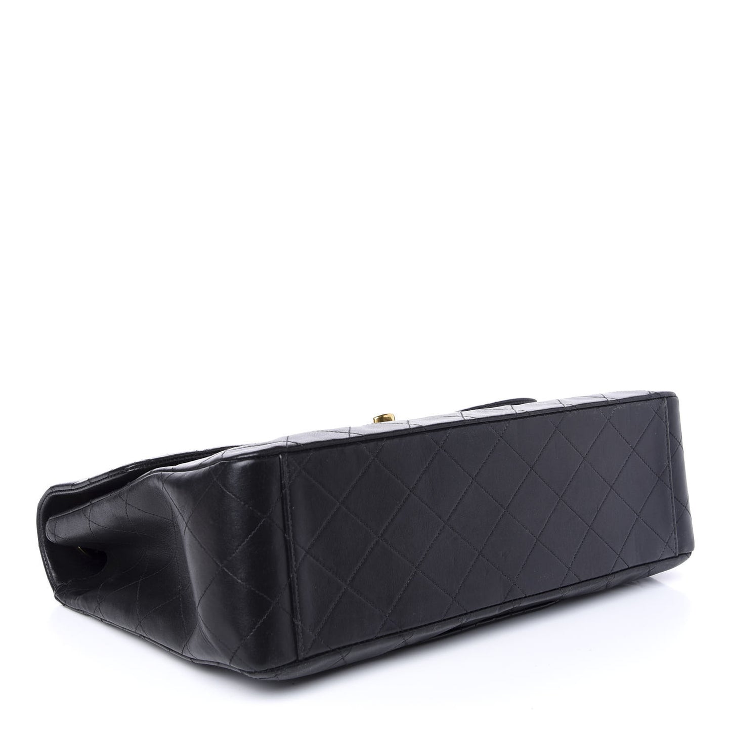 Lambskin Quilted XL Jumbo Single Flap Black