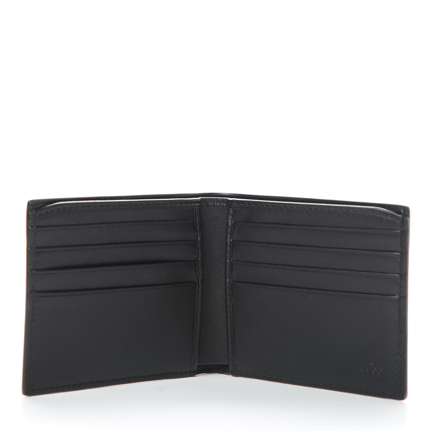 Gucci Calfskin Blade Embroidered Card Case Black 5 of 8
