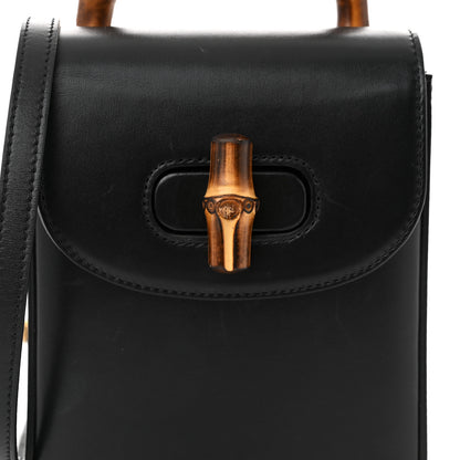 Gucci Calfskin Mini Bamboo Top Handle 3 Way Shoulder Bag  Black 7 of 9