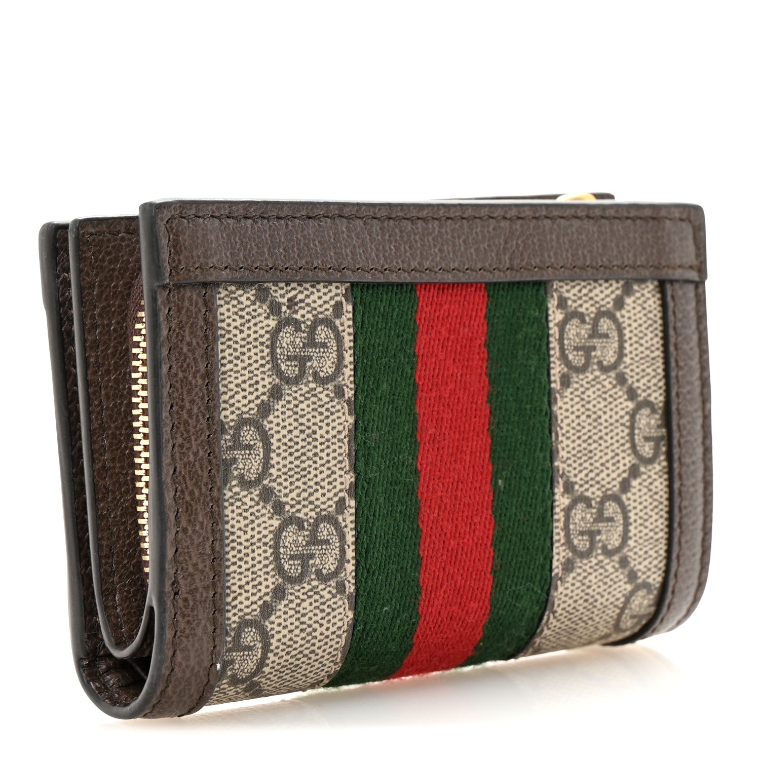 Gucci GG Supreme Monogram Web Ophidia Card Case Beige New Acero 3 of 8