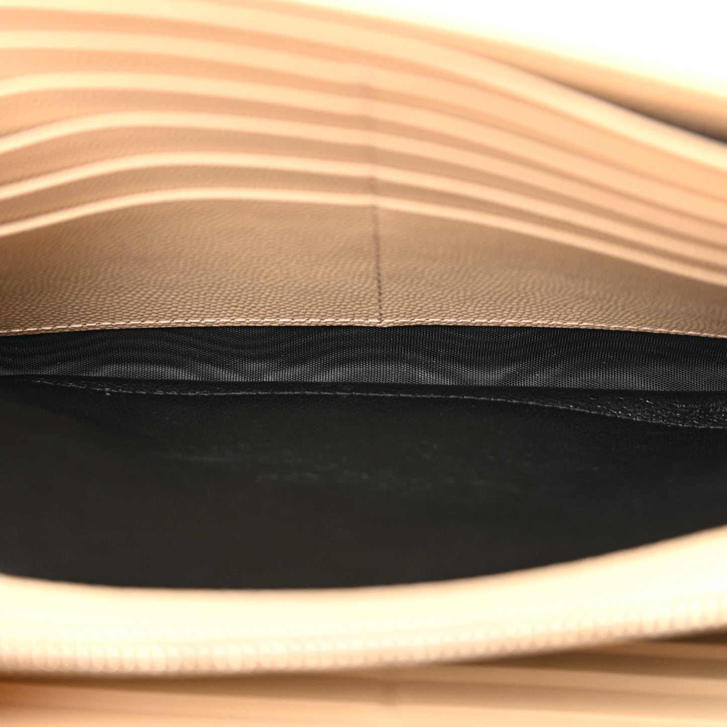 Grain De Poudre Matelasse Chevron Monogram Chain Wallet Dark Beige